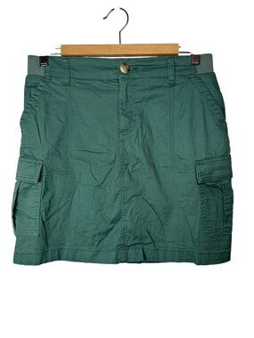 Lee Small Green Cargo Skirt Side Pockets Cotton Blend Stretch Utility Gorpcore